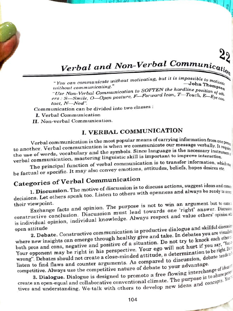 Verbal and Non Verbal Communication | PDF | Nonverbal Communication ...