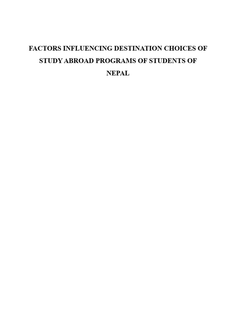 Factors Influencing Study Abroad Choices | PDF | Survey Methodology ...