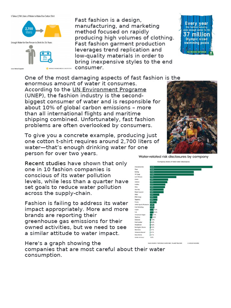 Fast Fashion and Water Scarcity | PDF | Water Pollution | Textiles