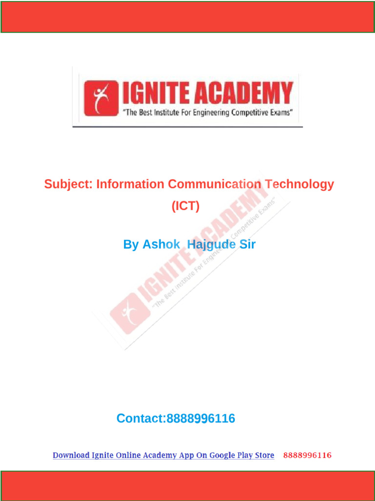 ICT Applications and Computer Networks | PDF | Internet Protocol Suite ...