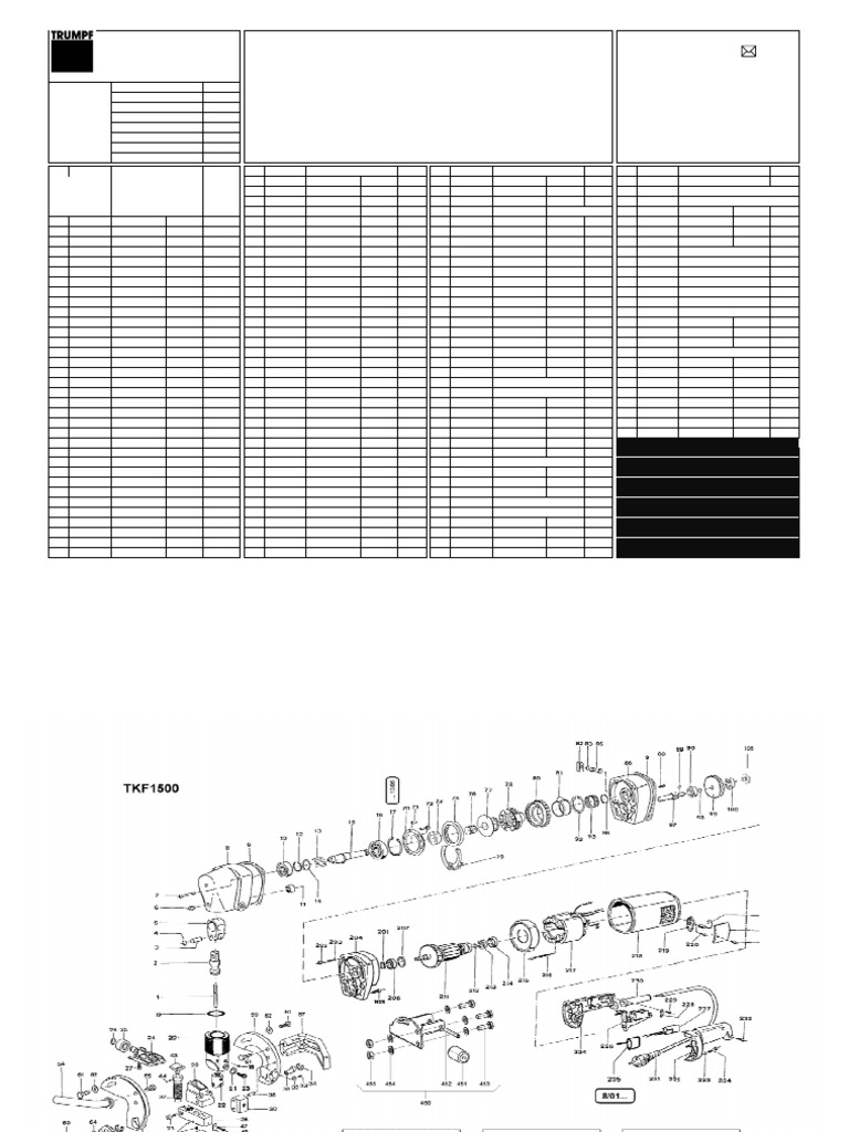Trumpf Trutool TKF 1500 2speed Spare Parts 2 | PDF