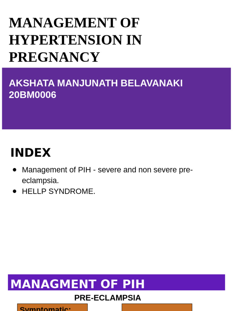 Management of Hypertension in Pregnancy | PDF | Hypertension | Childbirth