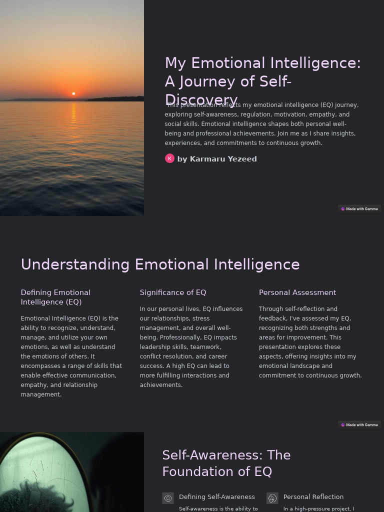 My Emotional Intelligence A Journey of Self Discovery | PDF | Emotional ...