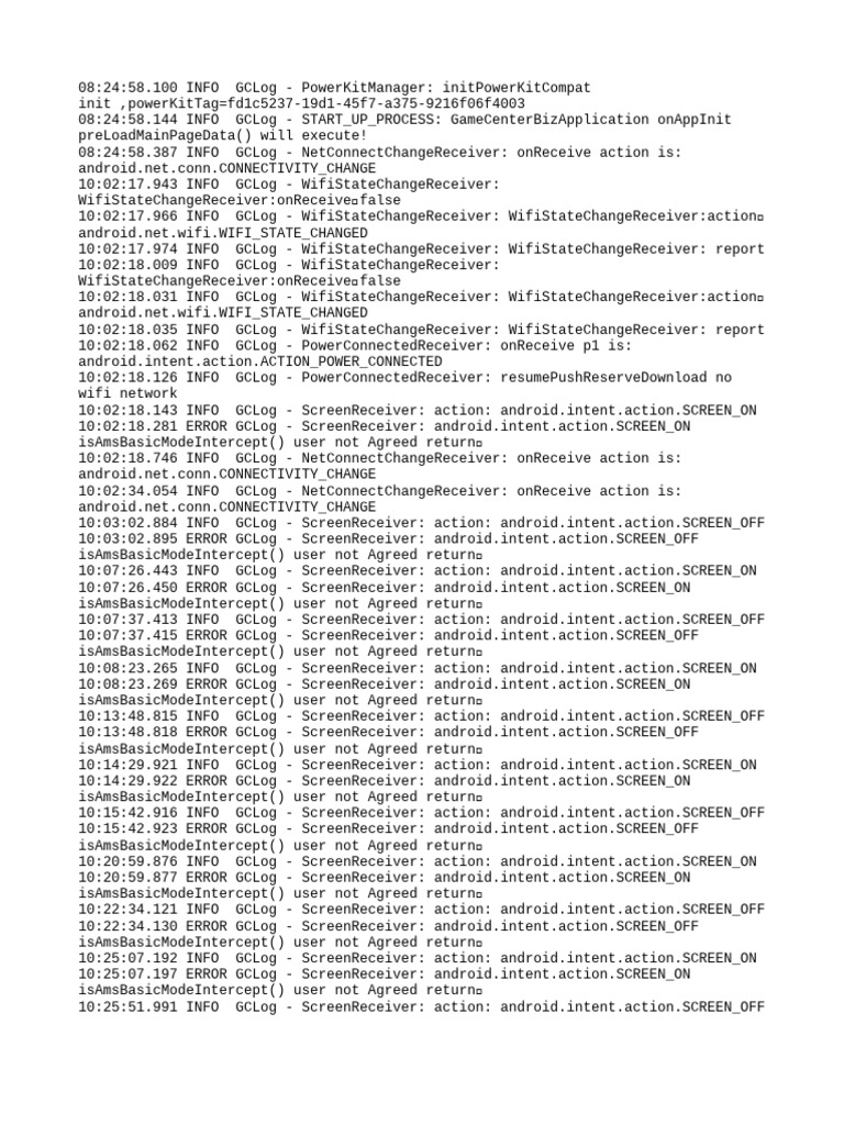 Android Screen and Connectivity Logs | PDF