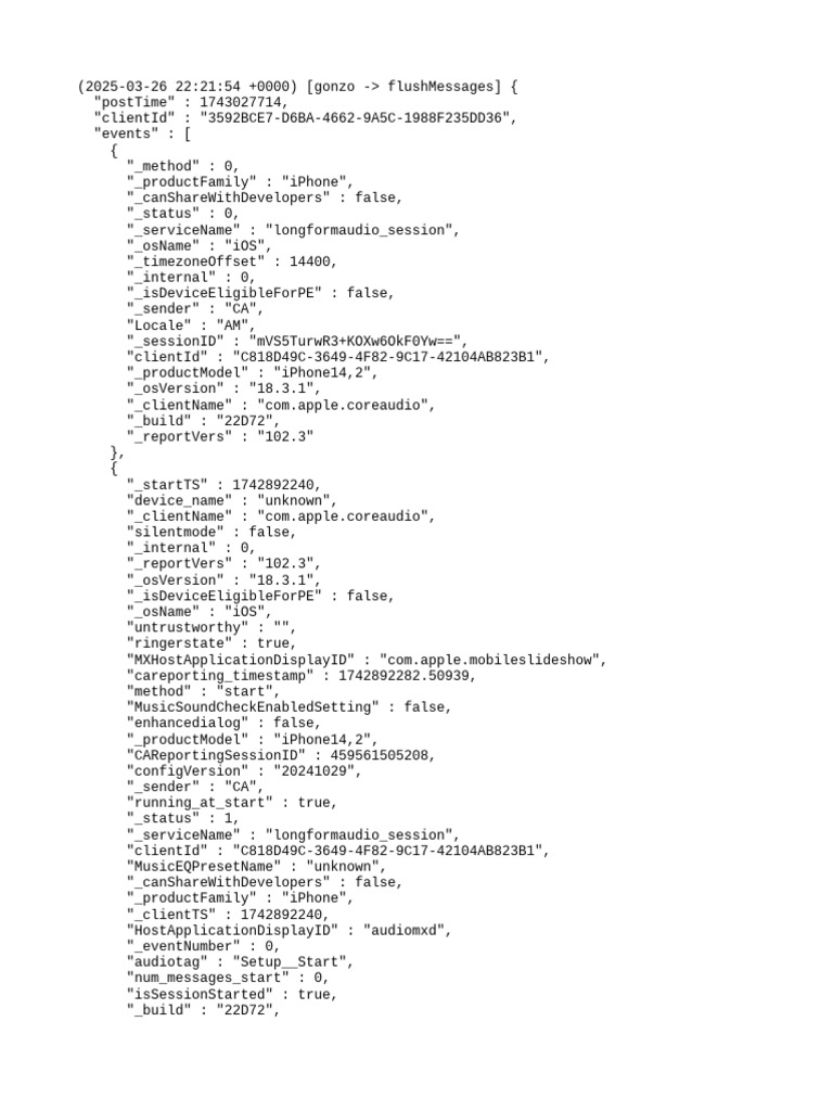 RTC Reporting Message Log for iPhone | PDF | Software | Mobile Computers