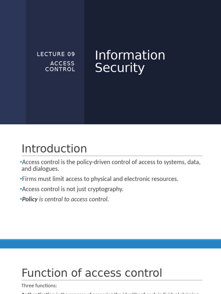 Access Control: Authentication & Policies | PDF | Access Control ...
