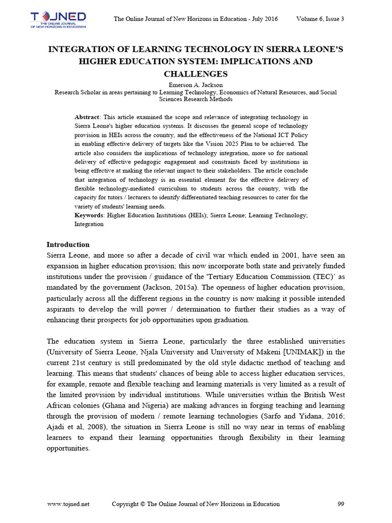 Integration of Learning Technology in Si | PDF | Educational Technology ...