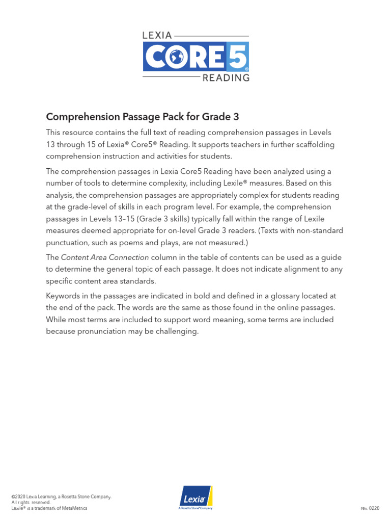 Core5 Comprehension Passages G3 | PDF | Glacier | Cloud