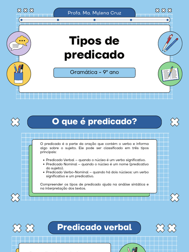 Tipos de Predicado na Gramática | PDF | Predicado (gramática) | Assunto ...