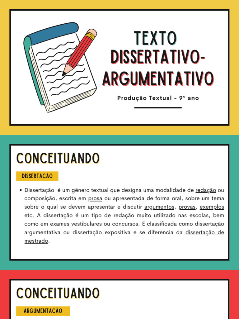 Texto Dissertativo-Argumentativo - 9º Ano - Prof. Mylena Cruz | PDF