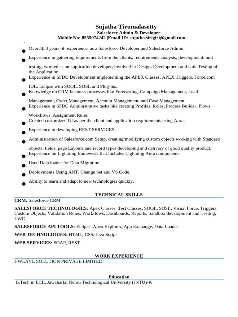 Salesforce Developer & Admin Profile | PDF | Eclipse (Software ...