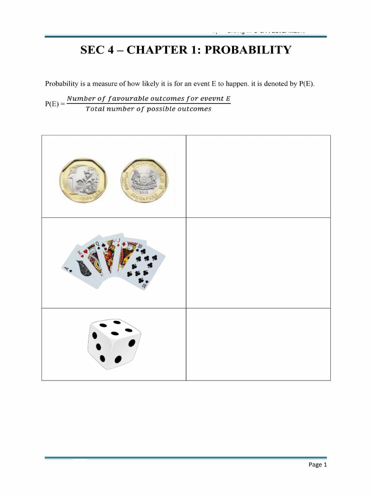 Sec 4 Headstart E Math Probability PDF | PDF