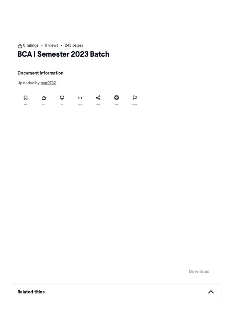 BCA I Semester 2023 Batch Overview | PDF | Scribd | Computer File Formats