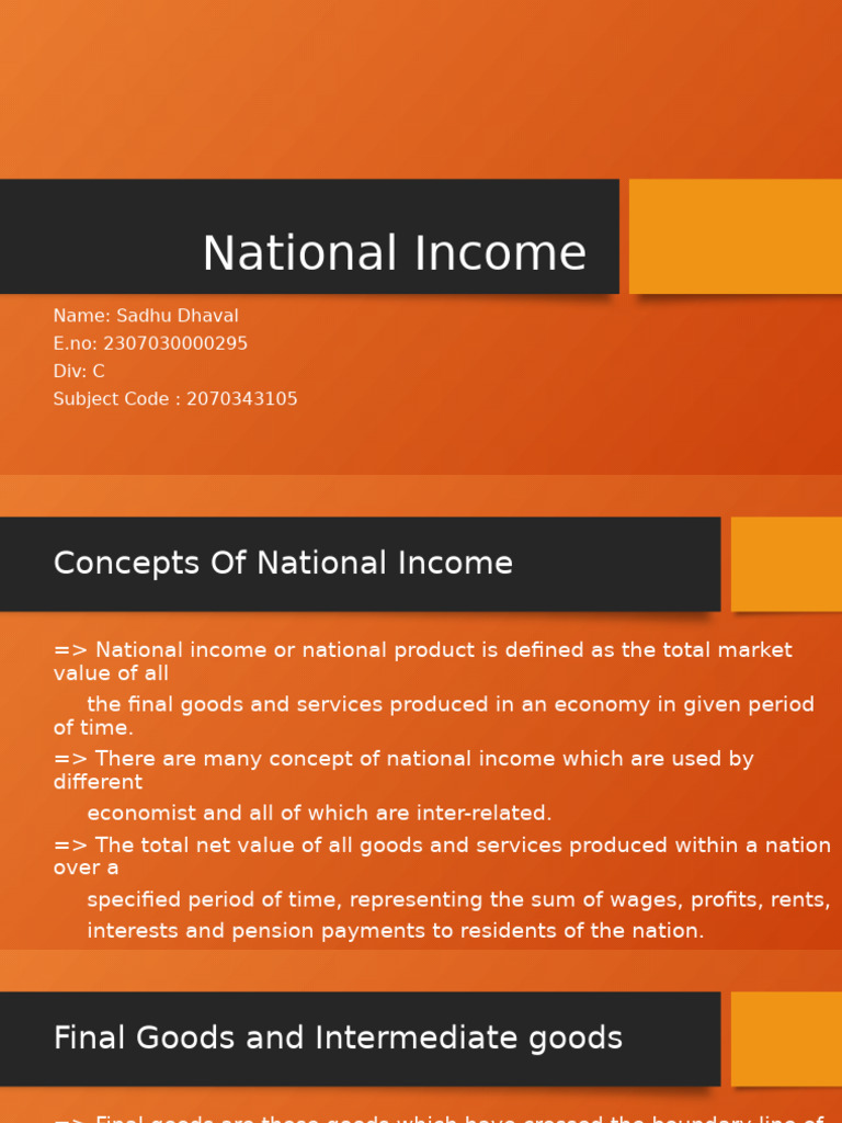 Understanding National Income Concepts | PDF