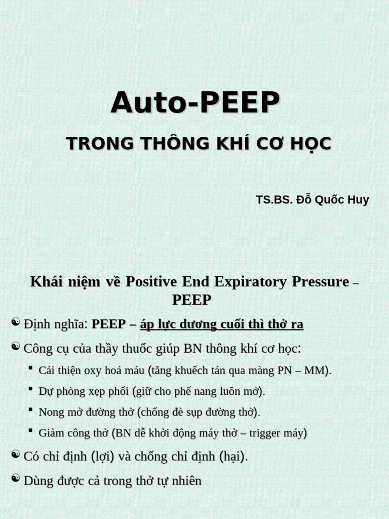 Auto PEEP Trong Thong Khi Co Hoc | PDF
