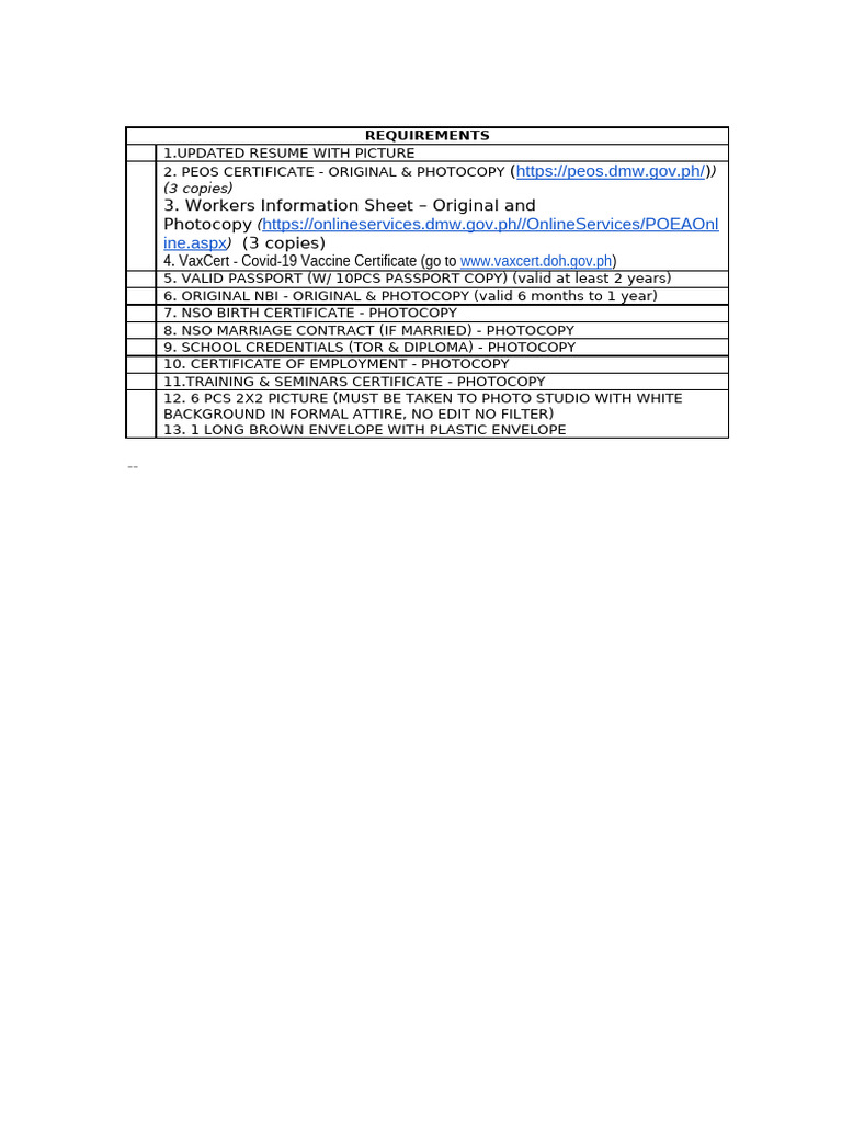Essential Documents for Job Application | PDF