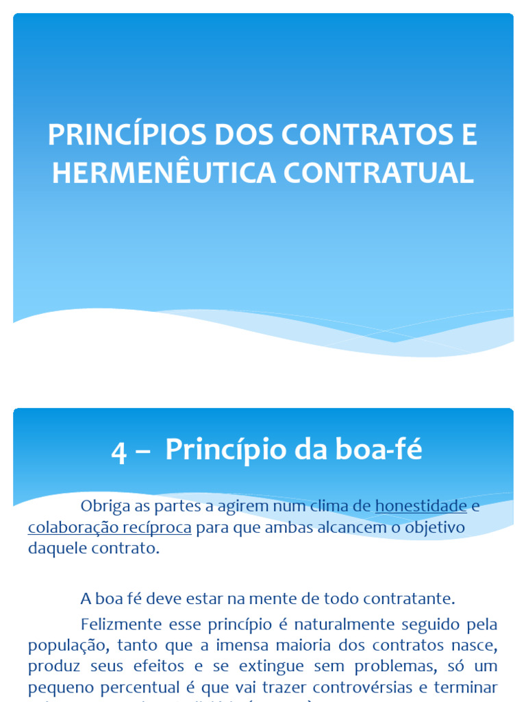 Teoria Geral Dos Contratos - Aula 06 Princípios Do Contrato e ...