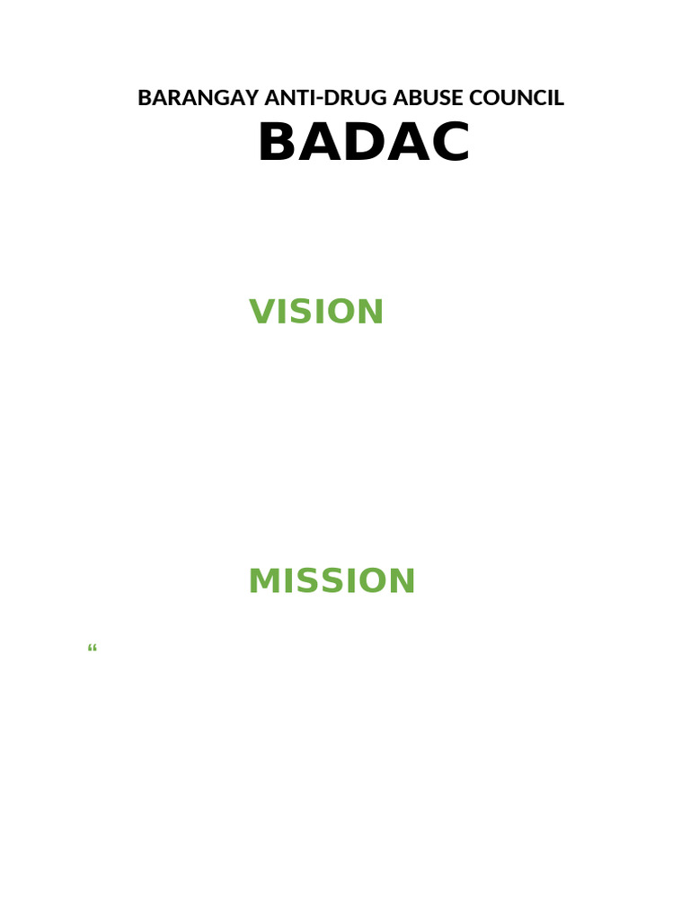 Badac Mission Vision | PDF