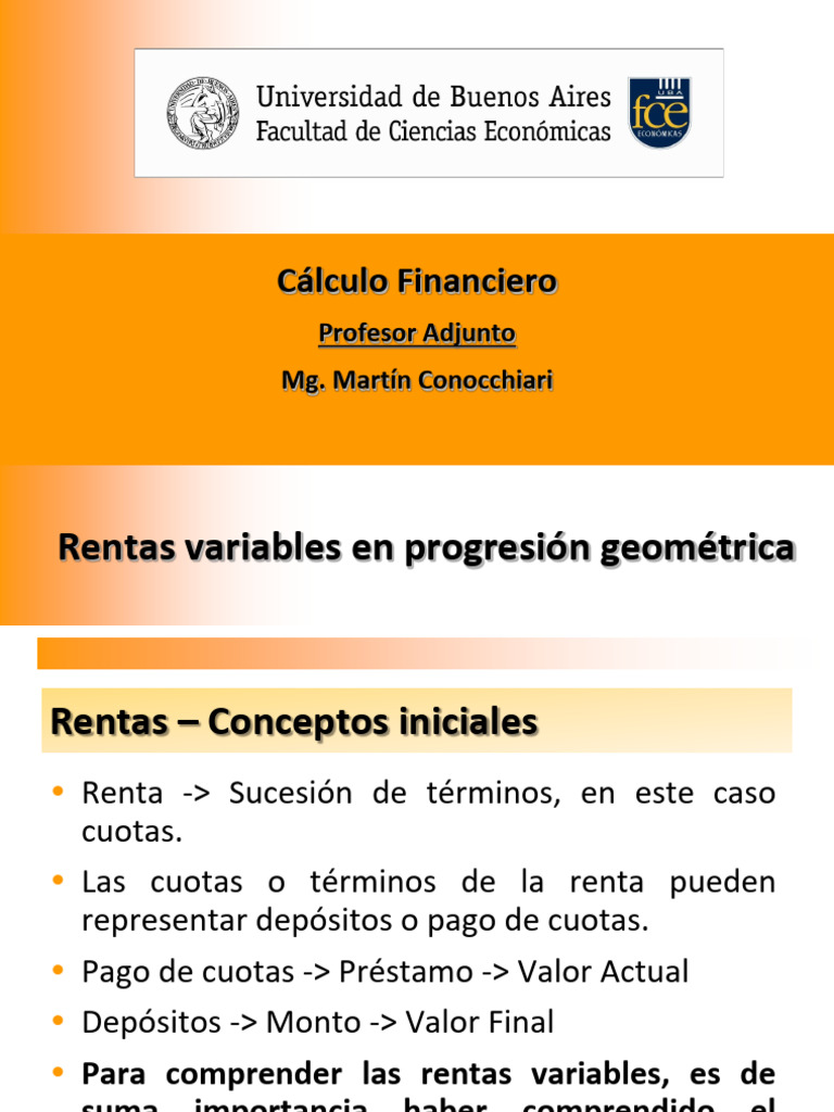 Rentas Variables en Progresión Geométrica | PDF | Interés | Análisis ...