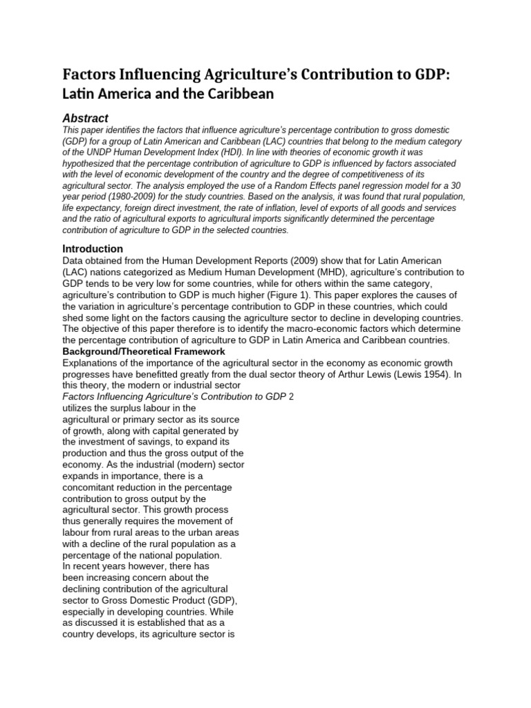 Economic Factors in LAC Agriculture GDP | PDF | Gross Domestic Product ...