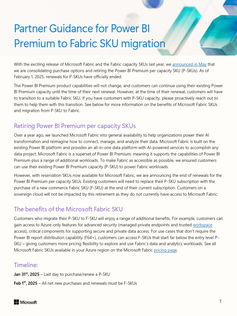 Power BI Premium to Fabric Migration Guide | PDF | Microsoft | Cloud ...
