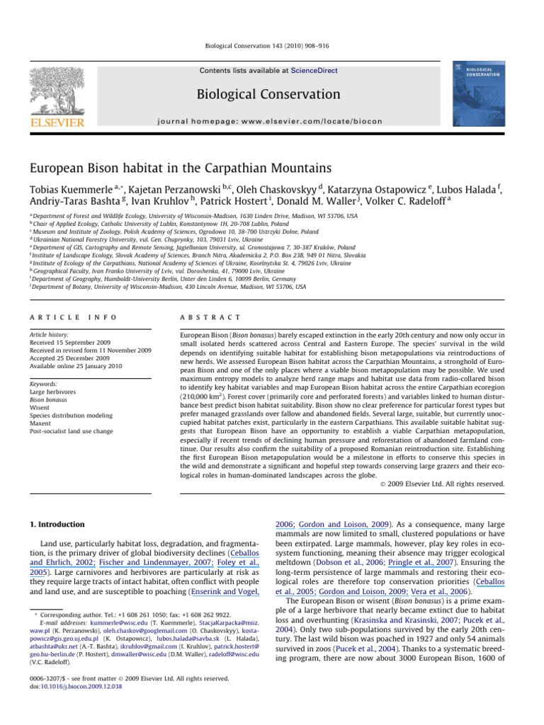 European_Bison_habitat_in_the_Carpathian | PDF | American Bison ...