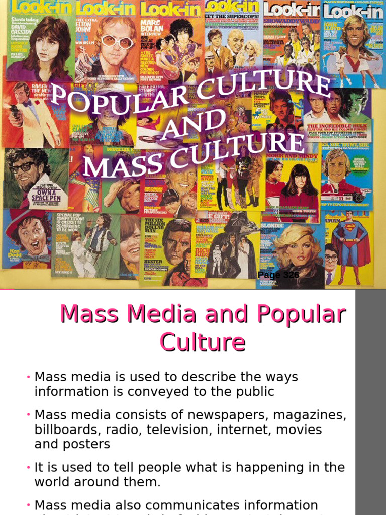Pop Culture - Mass Media | PDF
