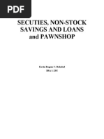 Secuties, Non-Stock Savings and Loans and Pawnshop: Kevin Rogem C. Baladad BSA 1-23N