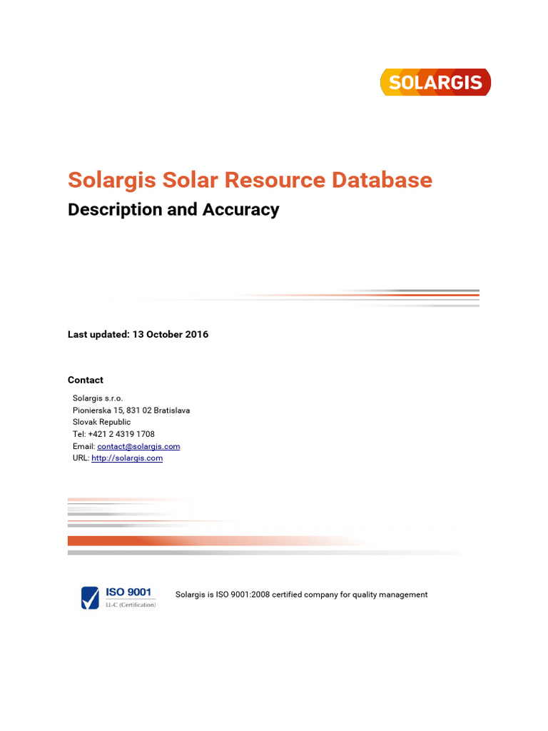 Solargis Data Accuracy Overview | PDF | Standard Deviation | Photovoltaics