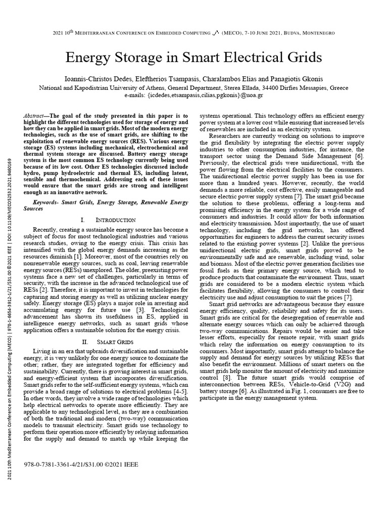 Energy Storage in Smart Electrical Grids | PDF | Energy Storage | Smart ...