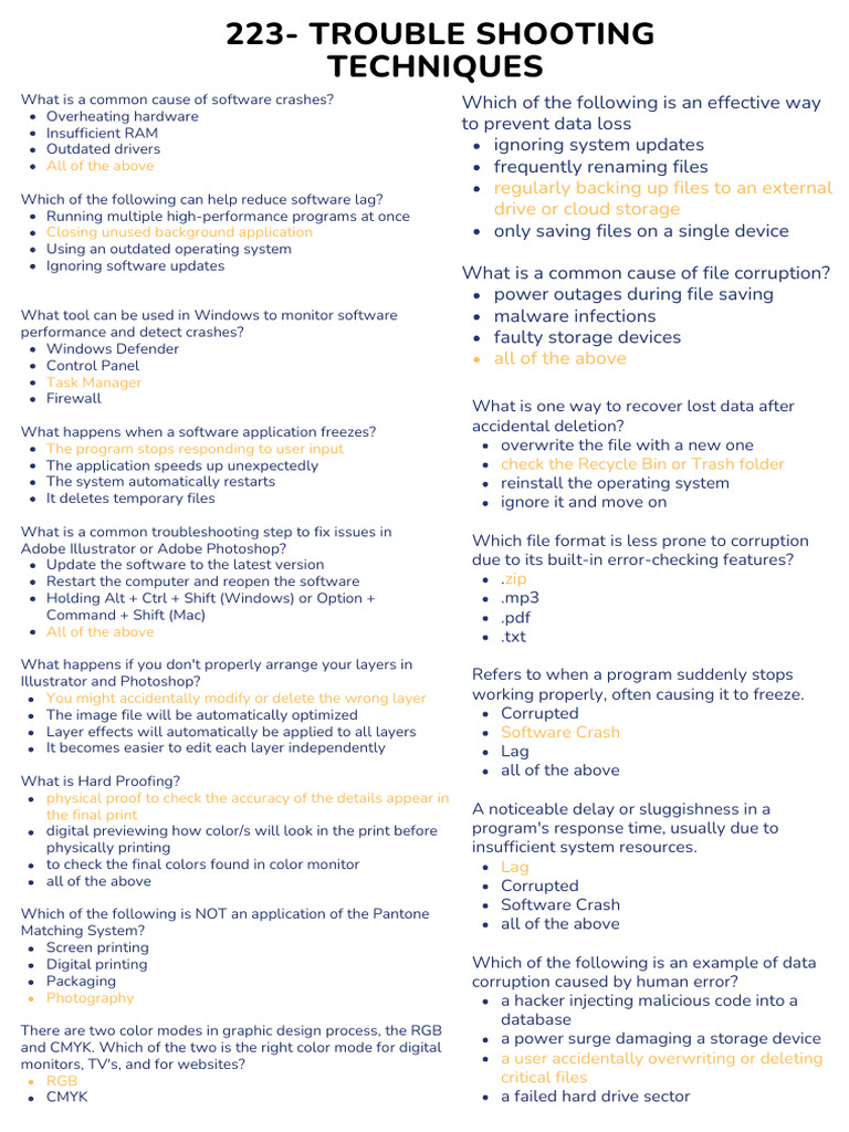 Troubleshooting Techniques for Software Issues | PDF | Animation ...
