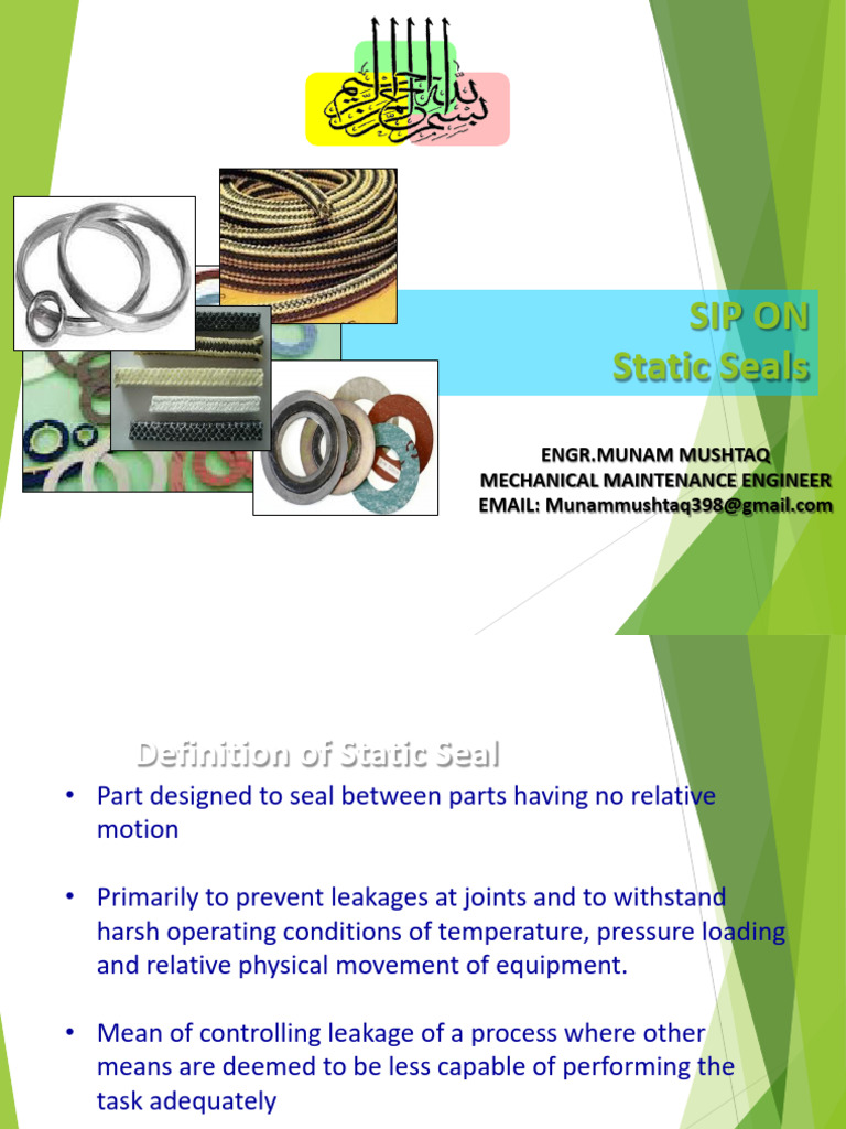 Types and Uses of Static Seals | PDF | Stainless Steel | Steel