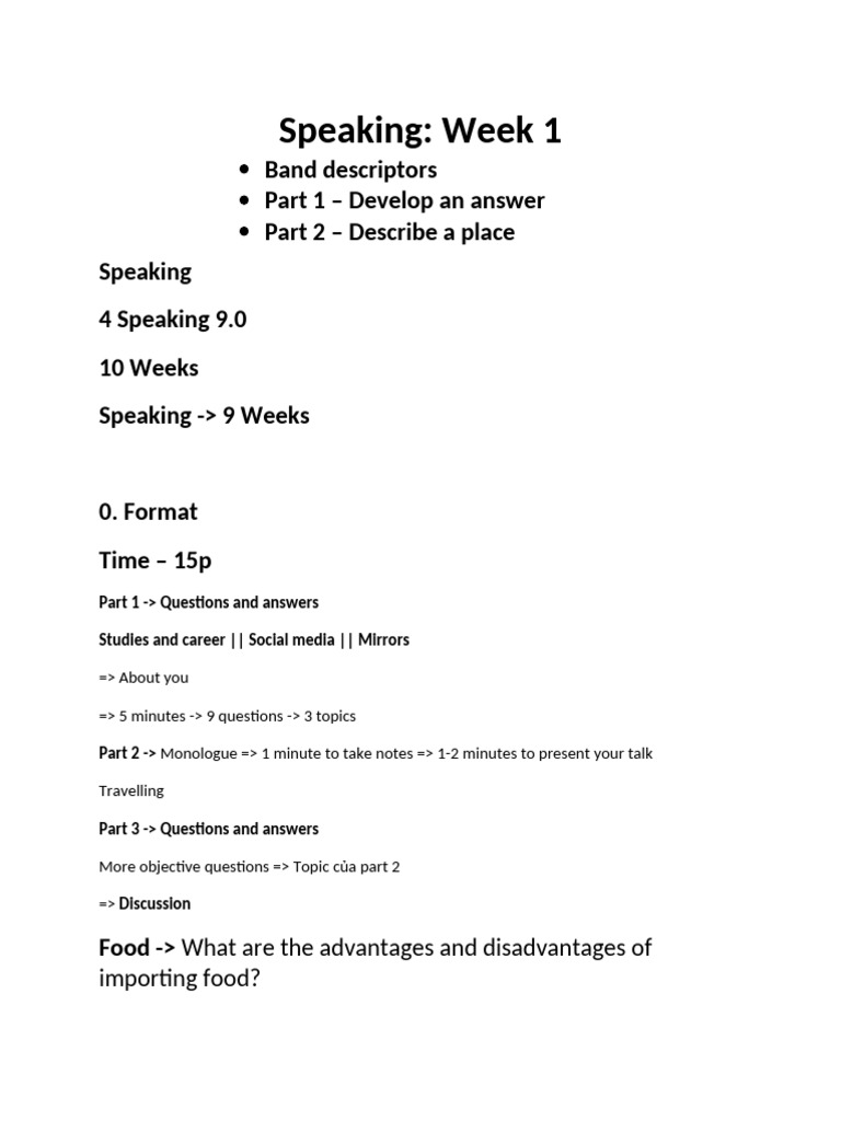 Speaking Test Preparation Guide | PDF