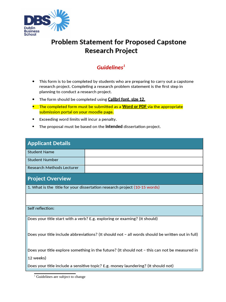 Capstone Research Project Problem Statement | PDF | Sampling ...
