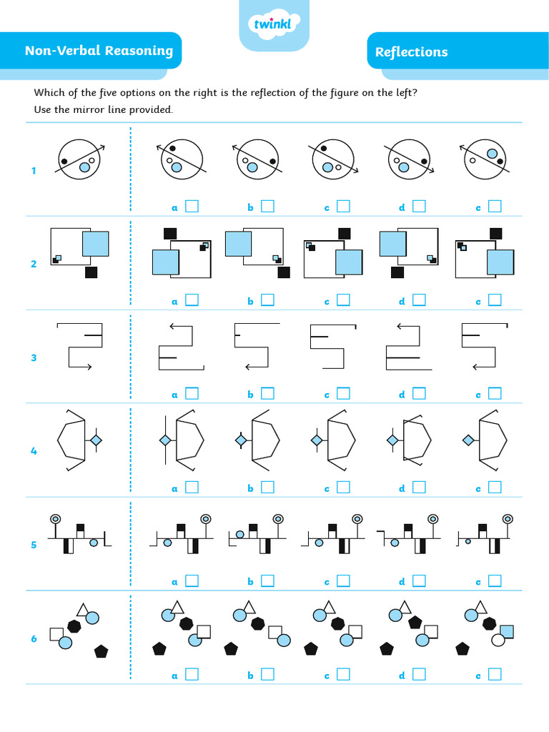 Non-Verbal Reasoning Reflection Quiz | PDF