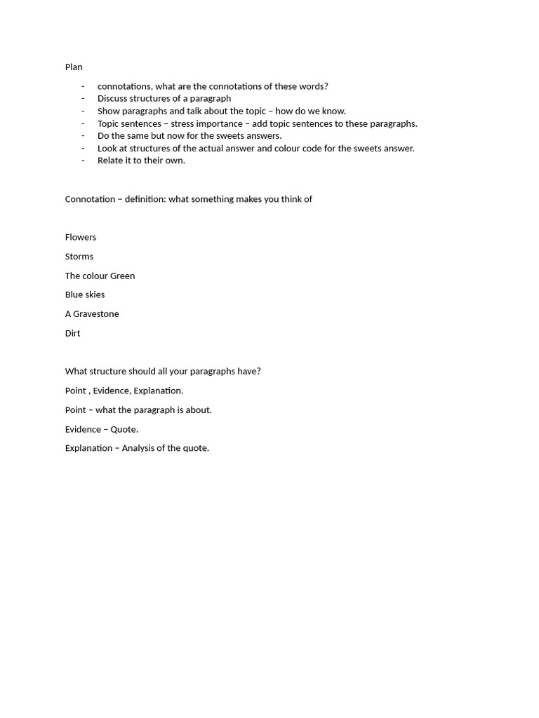 Paragraph Structure and Connotation Guide | PDF
