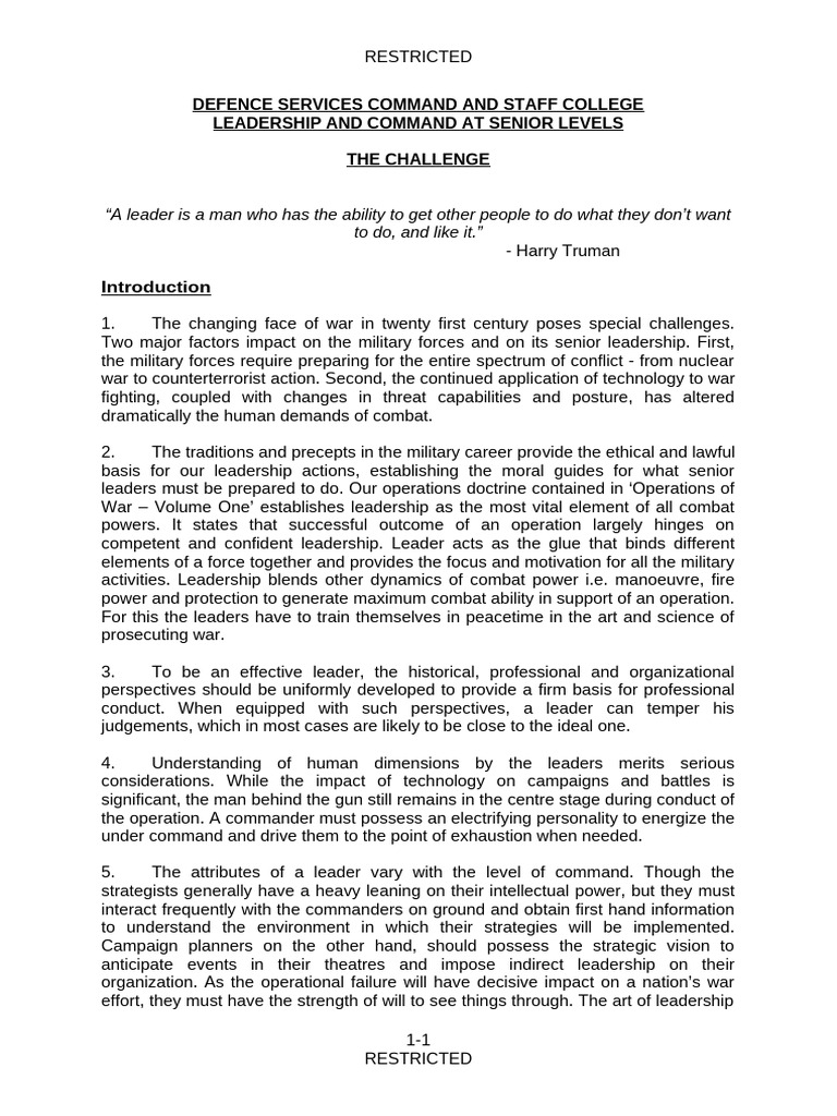 Chapter 1 - The Challenge | PDF | Leadership