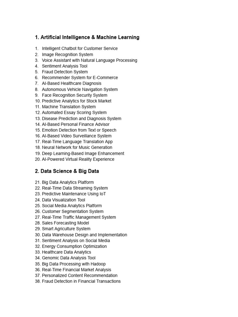 CSE Final Year Project Ideas 2025 | PDF | Databases | Internet Of Things