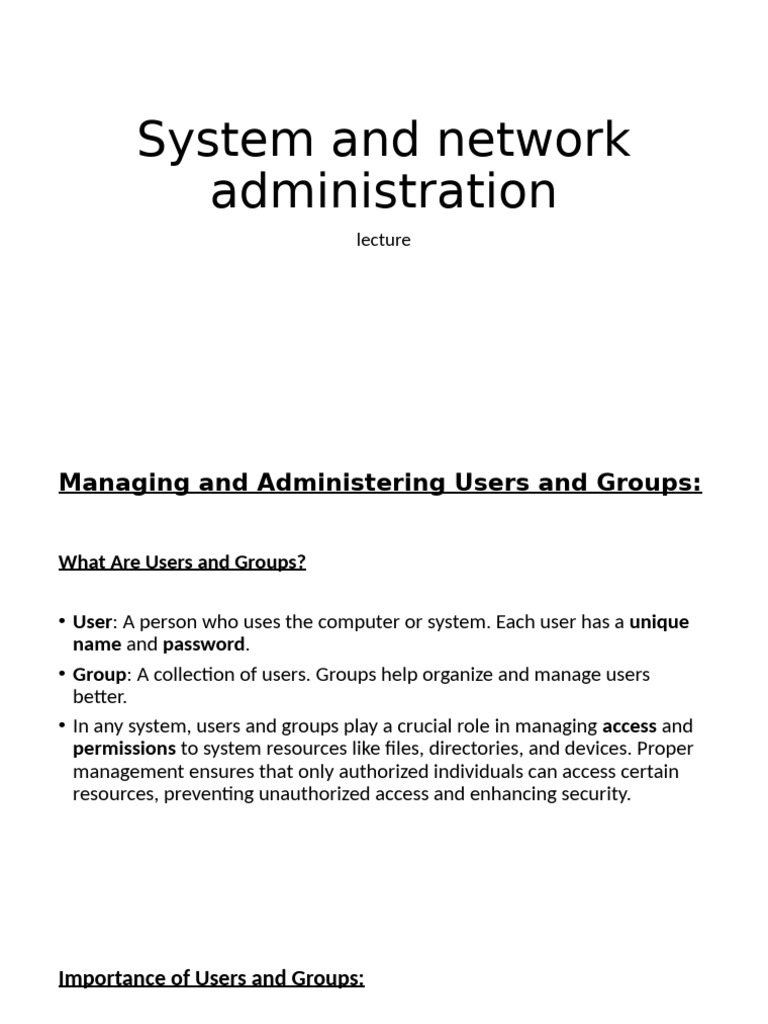 User and Group Management in Systems | PDF | Computer File | User ...