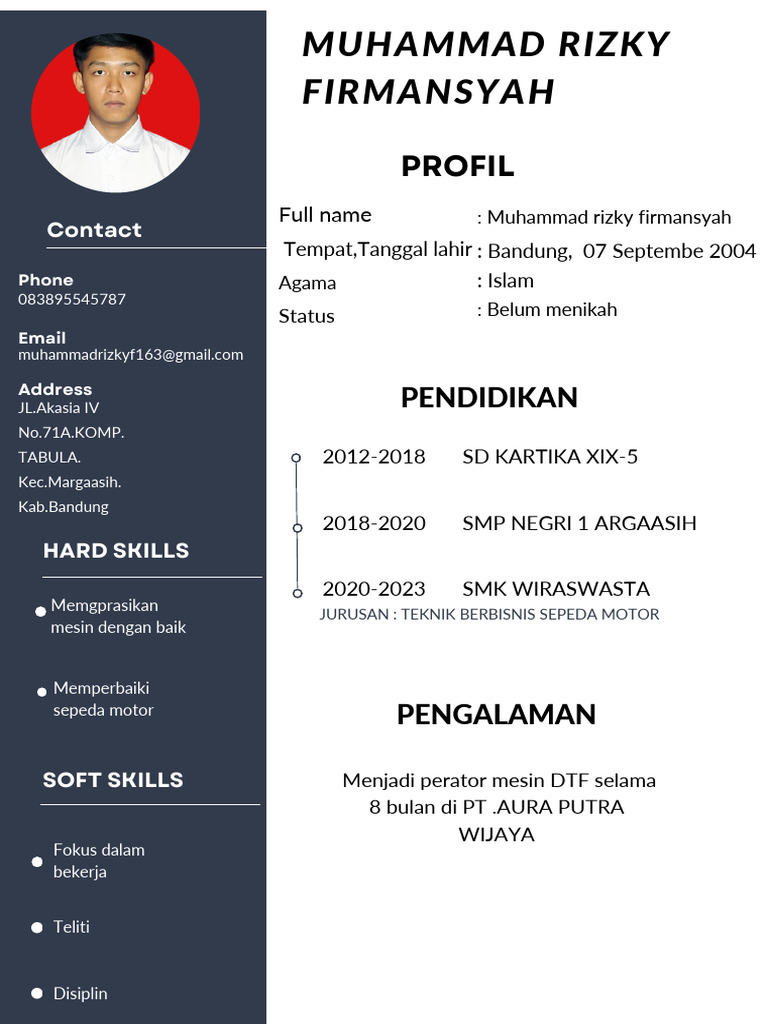 Profil Muhammad Rizky Firmansyah | PDF