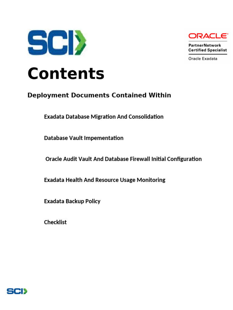 Exadata Migration and Security Guide | PDF