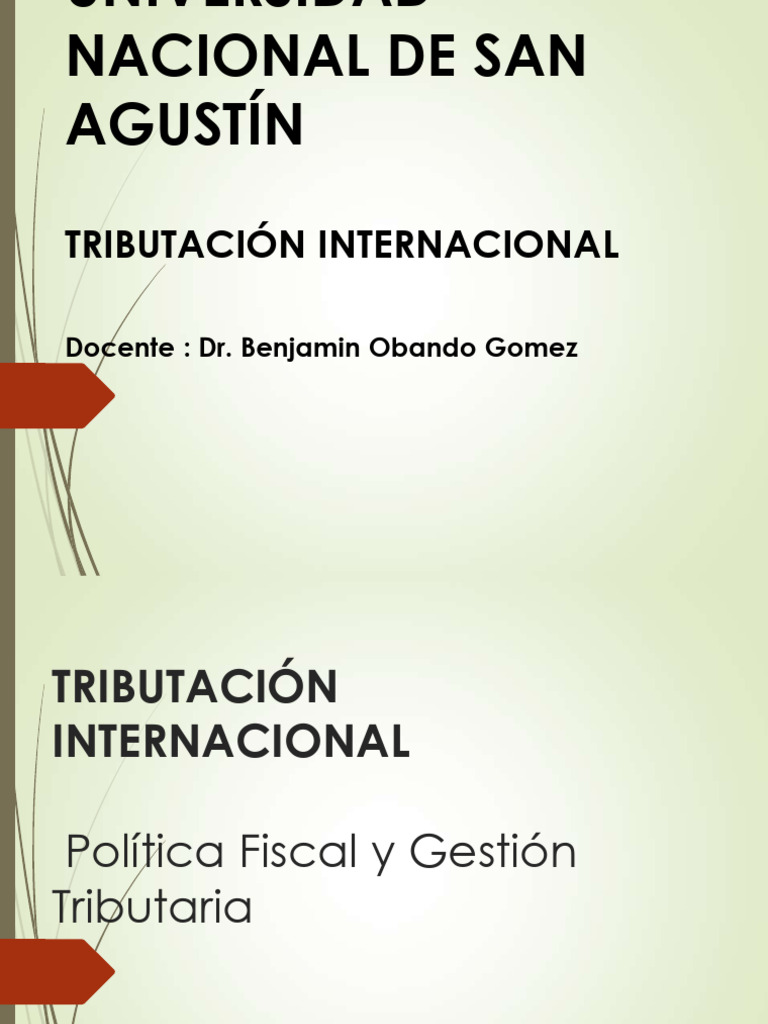 Criterios De Tributación Internacional En Perú Pdf Impuestos