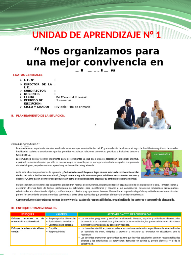 4to UNIDAD DE APRENDIZAJE 1 | PDF | Aprendizaje | Datos