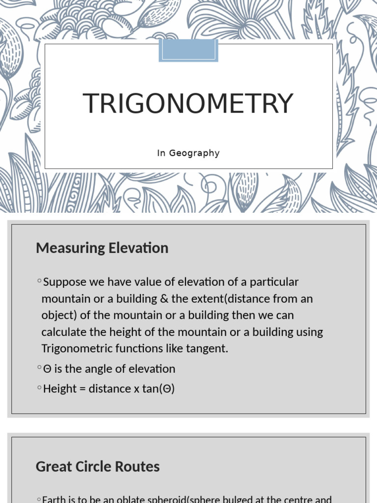 Trigonometry Applications in Geography | PDF