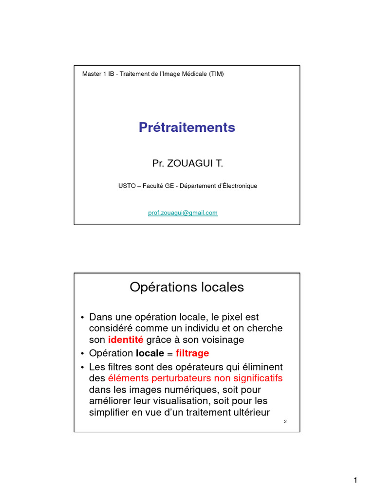 Techniques de Filtrage d'Images Numériques | PDF | Filtre (électronique ...