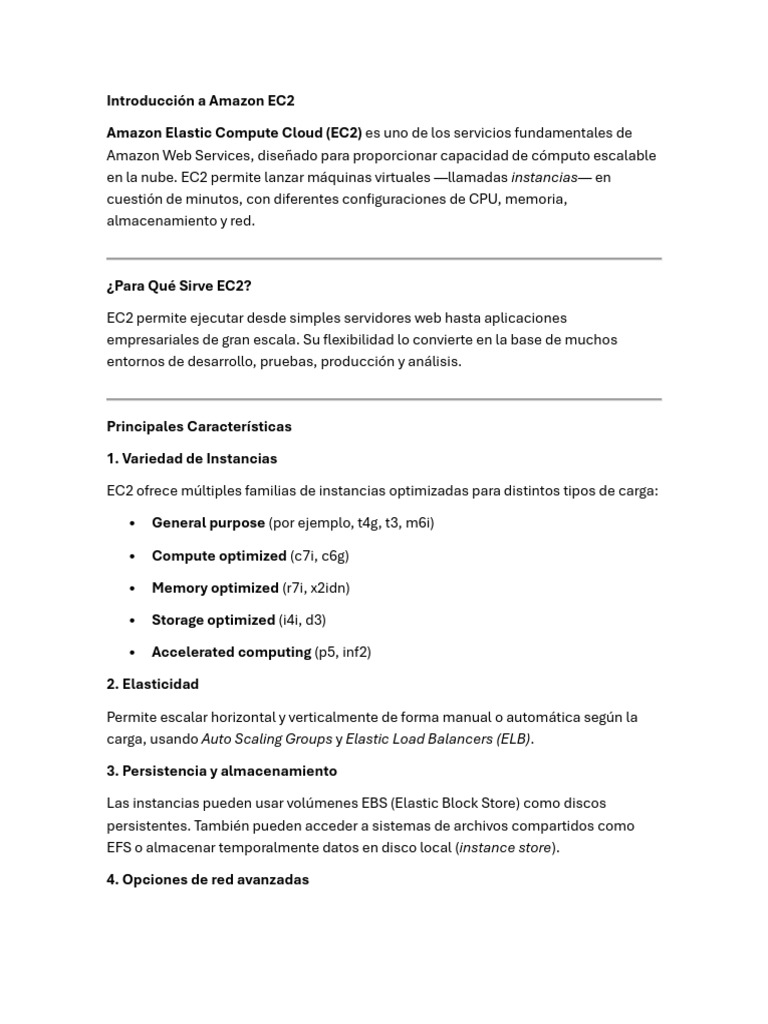 AWS - Introducción A Amazon EC2 | PDF | Computación en la nube ...