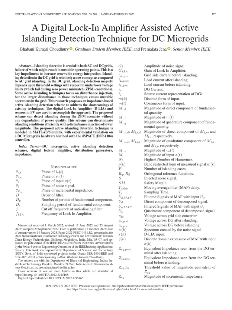 Active Islanding Detection in DC Microgrids | PDF | Electrical ...