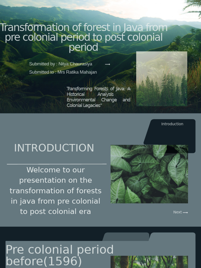 Transformation of Forest in Java From Pre Colonial Period To Post ...