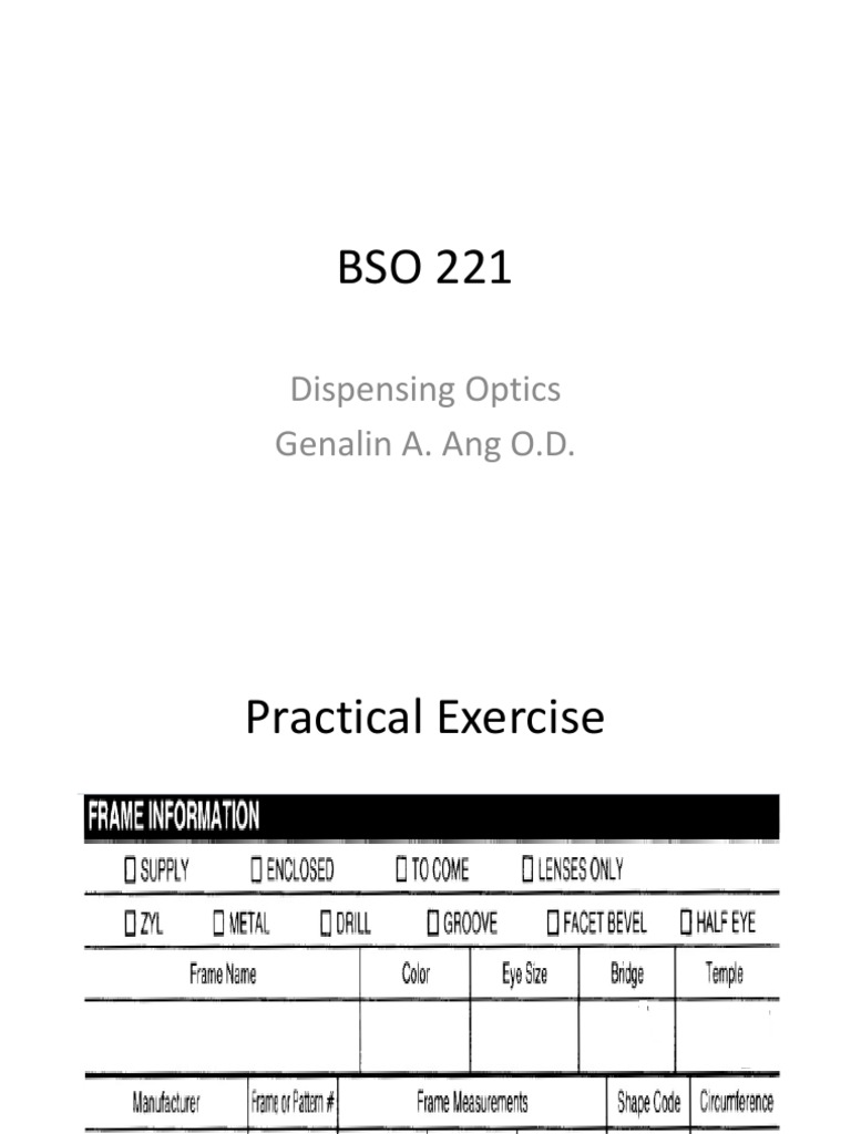 Spectacle Frame Fitting Guide | PDF | Lens (Optics) | Glasses