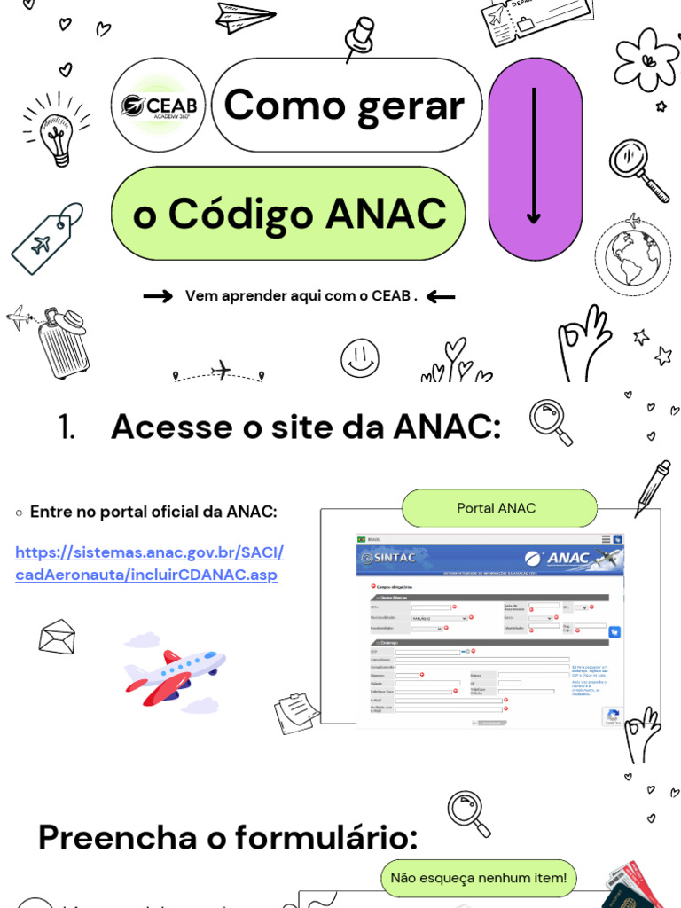 Como Gerar o Código ANAC Passo a Passo | PDF